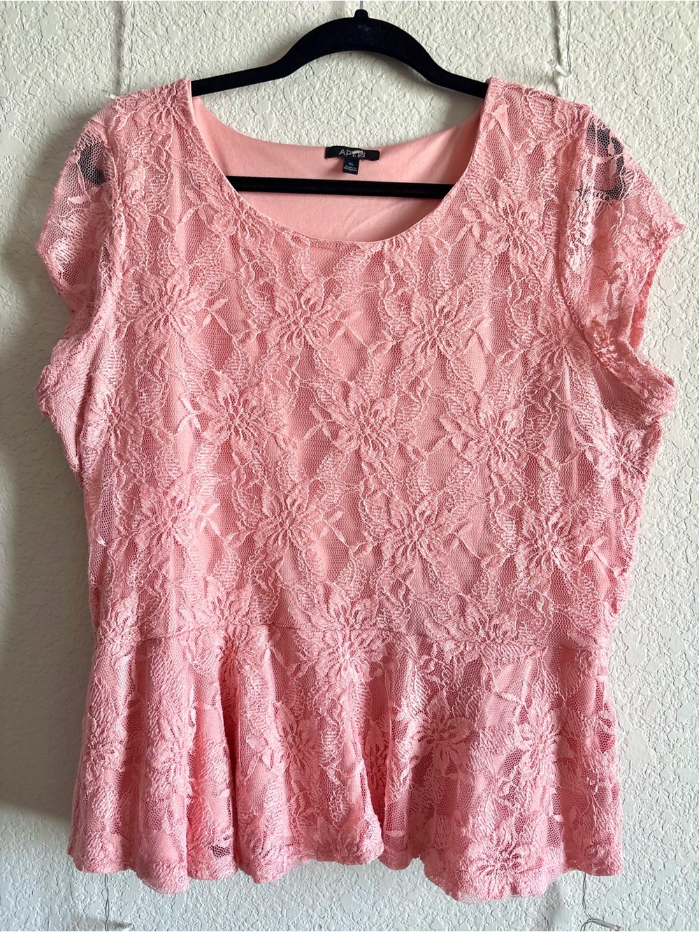 Apt. 9 Pink Floral Lace Peplum Midi Dress